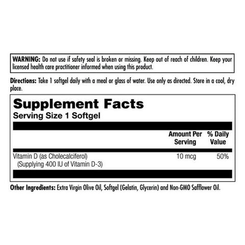 Kal, D-3, 400 IU, 100 Softgels