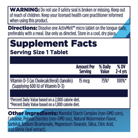 Kal, Vitamin D-Rex ActivMelt, Watermelon 120 Tabs