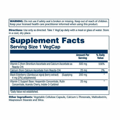 Solaray, Reacta-C + Elderberry, 120 Caps