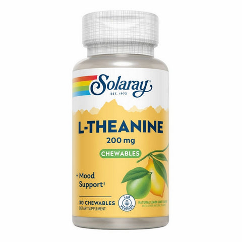 Solaray, L-Theanine, 200 mg, Lemon Lime 30 Chews