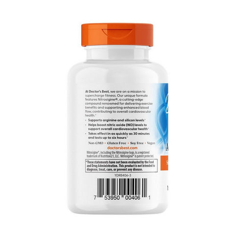 Doctors Best, Fast Acting Arginine Complex with Nitrosigine, 750 mg, 60 Tabs