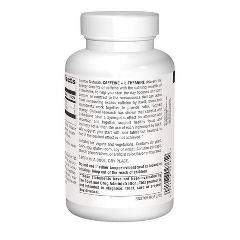 Source Naturals, Caffeine+ L-Theanine, 240 Tabs
