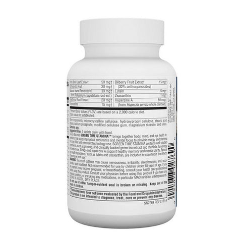 Source Naturals, Screen Time Stamina, 60 Tabs