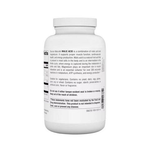 Source Naturals, Malic Acid, 833 mg, 240 Tabs