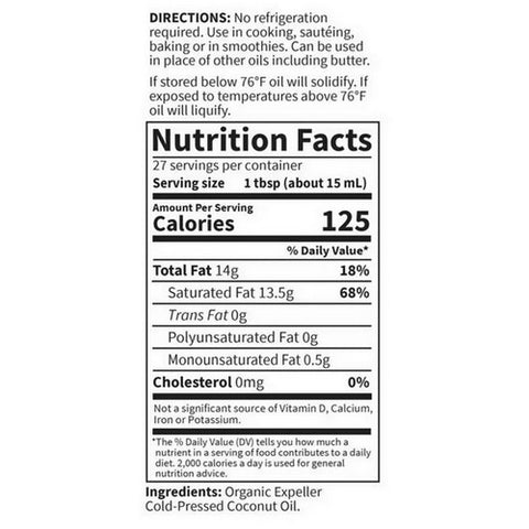 Garden of Life, Organic Extra Virgin Coconut Oil, 14 Oz