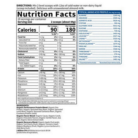 Garden of Life, Sport Organic Plant-Based Protein, Chocolate 29.6 Oz