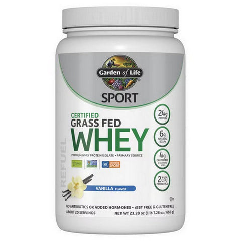 Garden of Life, Sport Certified Grass Fed Whey Protein, 23.28 Oz
