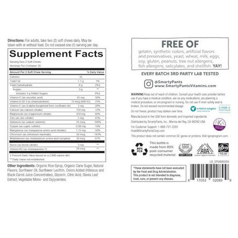 SmartyPants, Adult Minerals, 60 Count