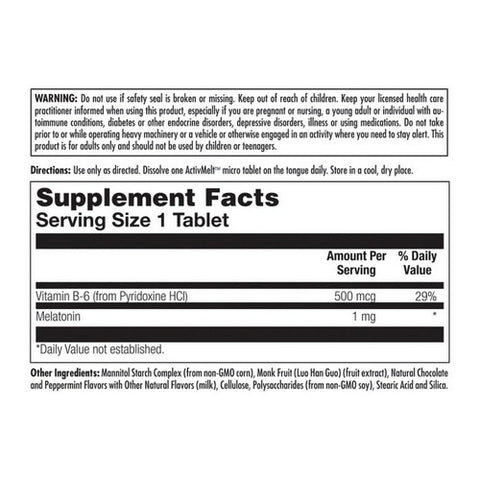 Kal, Melatonin Activmelt, 1 mg, 120 Count