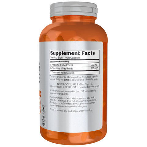 Now Foods, Arginine Citrulline, 500 mg, 240 Veg Caps