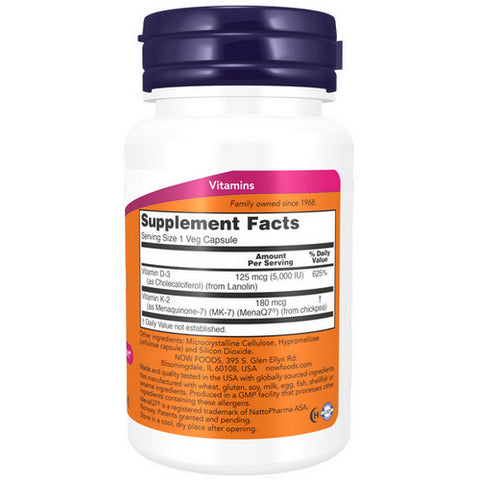 Now Foods, Mega D-3 & Mk-7, 60 Veg Caps