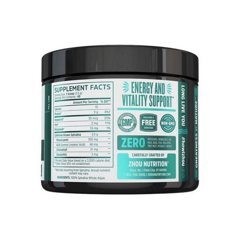 Zhou Nutrition, Spirulina Longevity Superfood, 6 Oz