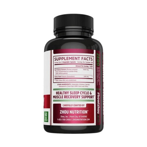 Zhou Nutrition, Tart Cherry Extract + Celery Seed, 60 Veg Caps