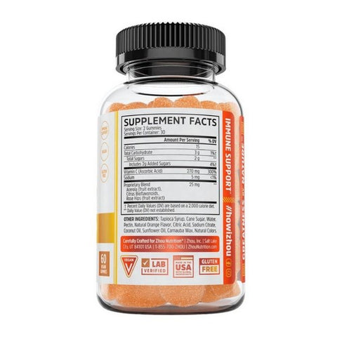 Zhou Nutrition, Vitamin C+ Gummies, 60 Vegan Gummines