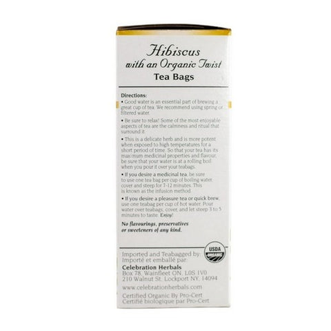 Celebration Herbals, Organic Twist Hibiscus Tea, 24 Bags