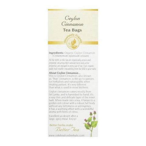Celebration Herbals, Organic True Cinnamon Tea, 24 Bags