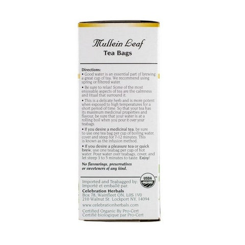 Celebration Herbals, Organic Mullein Leaf Tea, 24 Bags