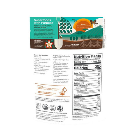 Navitas Organics, Organic Goji Powder, 4 Oz