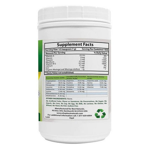 Best Naturals, Moringa Powder, 10,000 mg, 1 lb