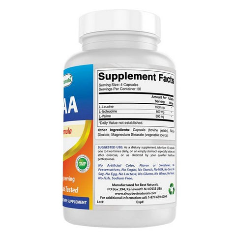 Best Naturals, BCAA Branch Chain Amino Acid, 800 Mg, 200 Caps