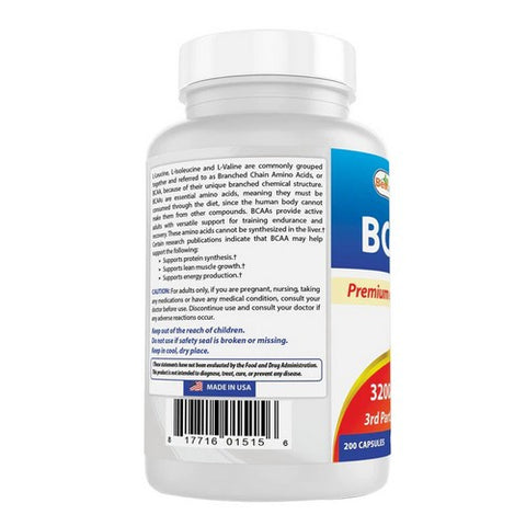 Best Naturals, BCAA Branch Chain Amino Acid, 800 Mg, 200 Caps