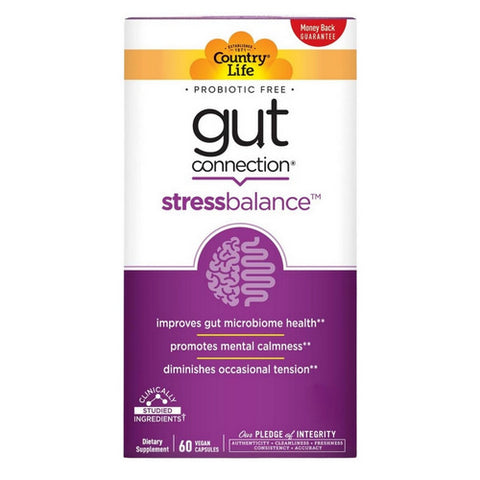 Country Life, Gut Connection Stress Balance, 60 Caps
