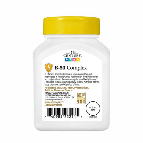 21st Century, B-50 Complex  Prolonged Release, 60 Tabs