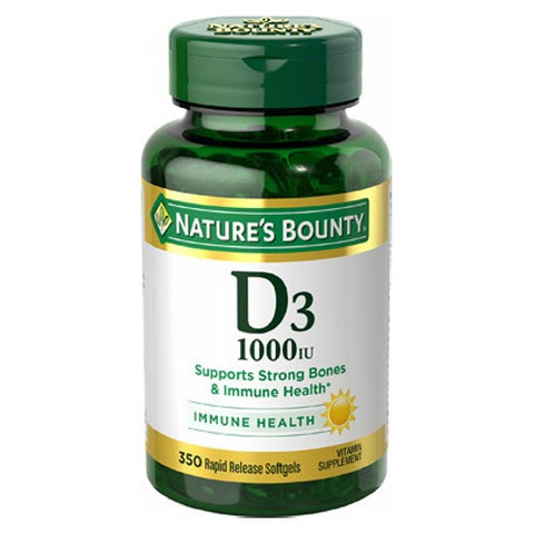 Nature's Bounty, D3 Vitamin Supplement Softgels, 350 Softgels