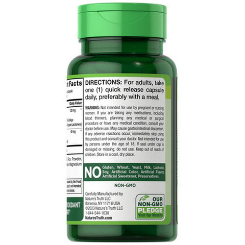 Nature's Truth, Standardized Ginkgo Biloba Plus Quick Release Capsules, 120 Mg, 100 Caps