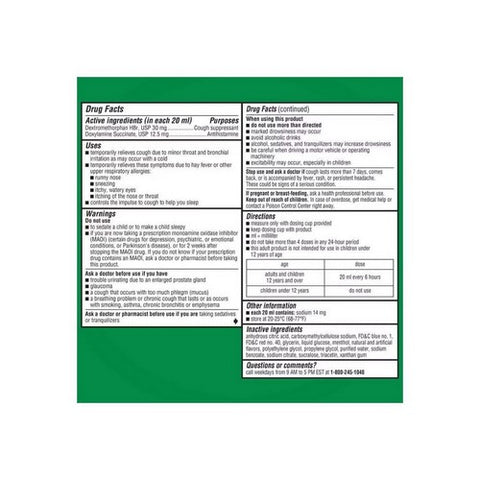 Robitussin, Adult Nighttime Cough DM Liquid Maximum Strength, 4 Oz