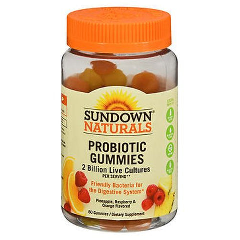 Sundown Naturals, Probiotic Gummies Pineapple - Raspberry & Orange Flavored, 60 Each