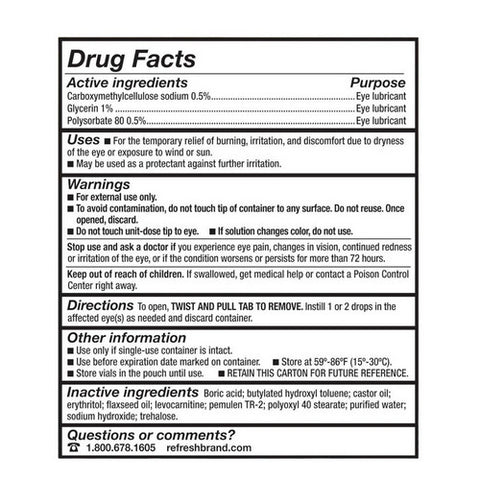 Refresh, Optive Mega-3 Lubricant Eye Drops With Hydrocell, 30 Each