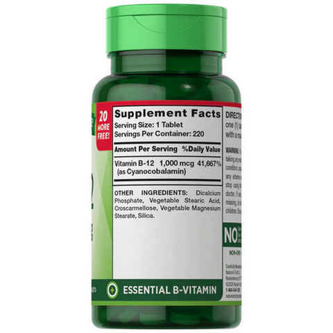Nature's Truth, B12 Vitamin, 1000 mcg, 220 Tabs