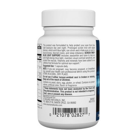 Source Naturals, Screen Time Blue Light Support, 30 Vegi Caps