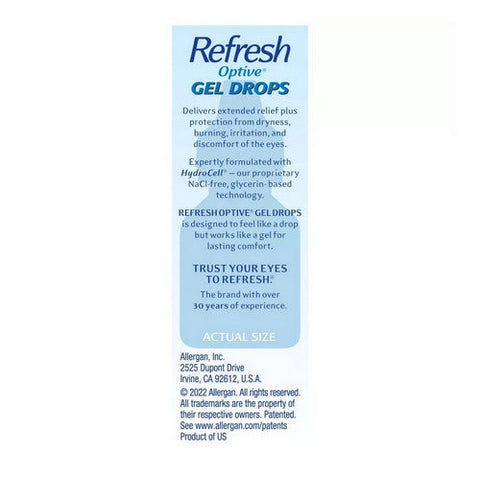 Refresh, Optive Gel Drops Lubricant, 10 ml Refresh