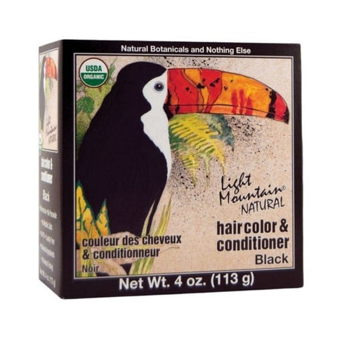 Light Mountain, Natural Hair Color And Conditioner Black, Black 4 Oz