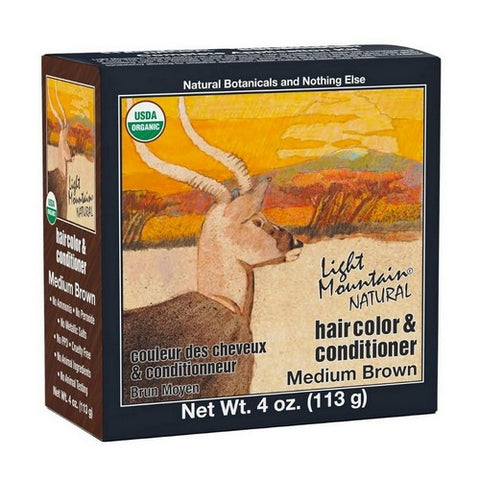Light Mountain, Natural Hair Color and Conditioner, Brown-Medium 4 Oz