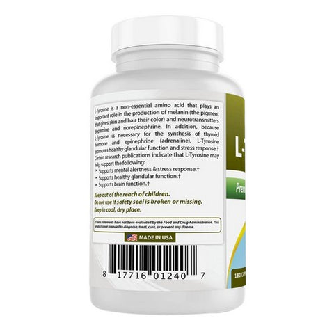 Best Naturals, L-Tyrosine, 500 mg, 180 Caps