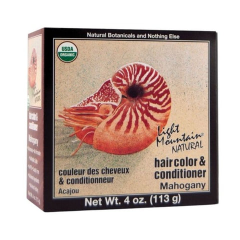 Light Mountain, Natural Hair Color And Conditioner Mahogany, Mahogany 4 Oz