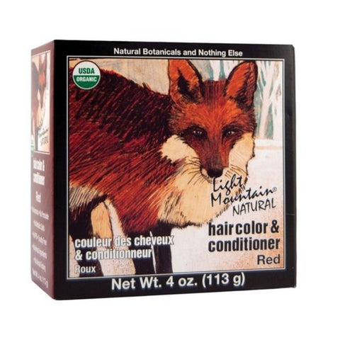 Light Mountain, Natural Hair Color And Conditioner Red, Red 4 Oz