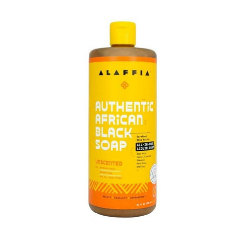 Alaffia, Authentic African Black Soap All-In-One Unscented, 32 Oz