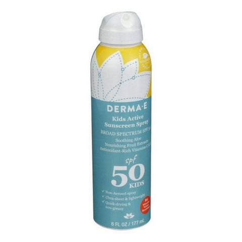 Derma e, Kids Active Sunscreen Spray SPF 50, 6 Oz