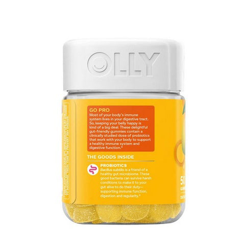 Olly, Probiotic Chewable Gummies For Immune And Digestive Support Tropical Mango, 0, 50 Gummies