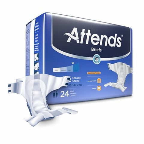 Attends, Unisex Incontinence Brief Large Disposable Heavy Absorbency DDA30, Count of 24