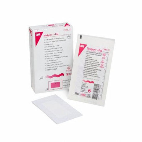 3M, Composite Dressing Medipore 3-1/2 X 6 Inch Rectangle Sterile Nonwoven Backing, Case of 100