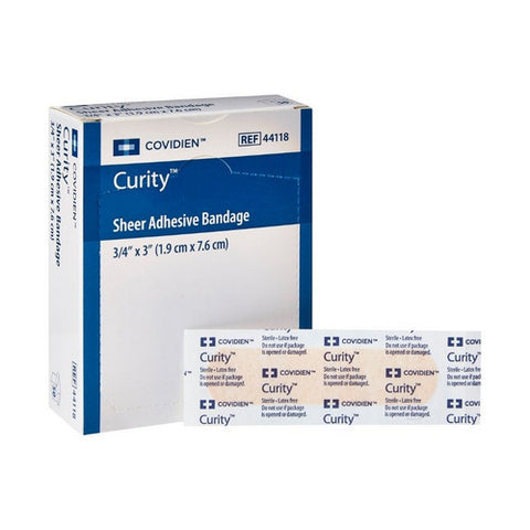 Cardinal, Adhesive Strip 3/4 X 3 Inch Plastic Rectangle Sheer Sterile 44118, Box Of 50