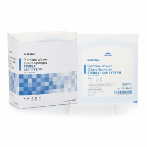 McKesson, Gauze Sponge 4 X 4 Inch 12-Ply Sterile 16-42442, Case Of 24