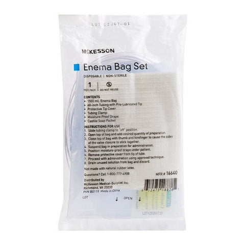 McKesson, Enema Bag Set McKesson NonSterile 1500 mL, Count of 50