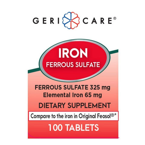 McKesson, Mineral Supplement Geri-Care Iron 325 mg Strength Tablet 100 per Bottle, Count of 1