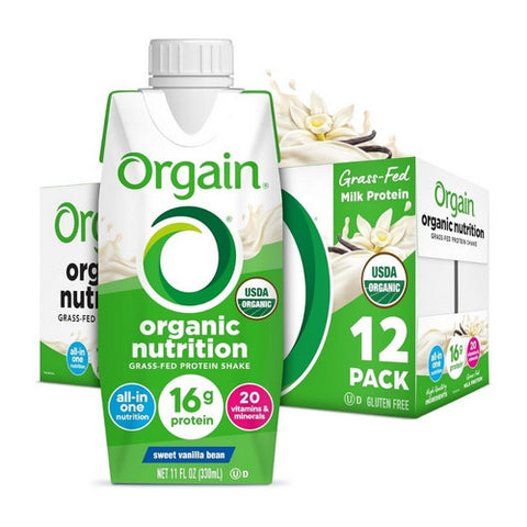 Orgain, Organic Nutritional Shake Sweet Vanilla Bean Flavor, 11 Oz
